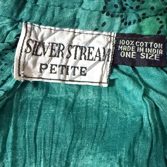Chic Teal and Tan Midi Skirt - Picture 3 of 4